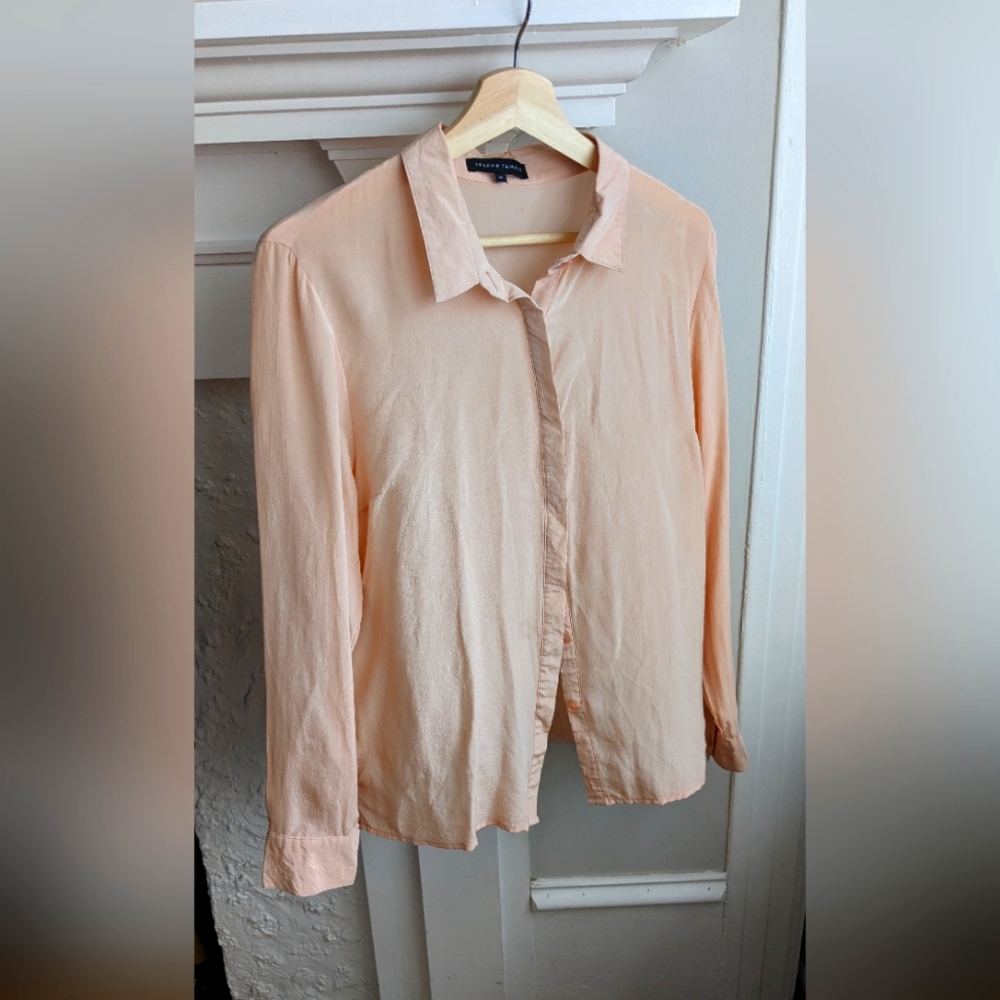 Anthropologie Blush Pink silk blouse